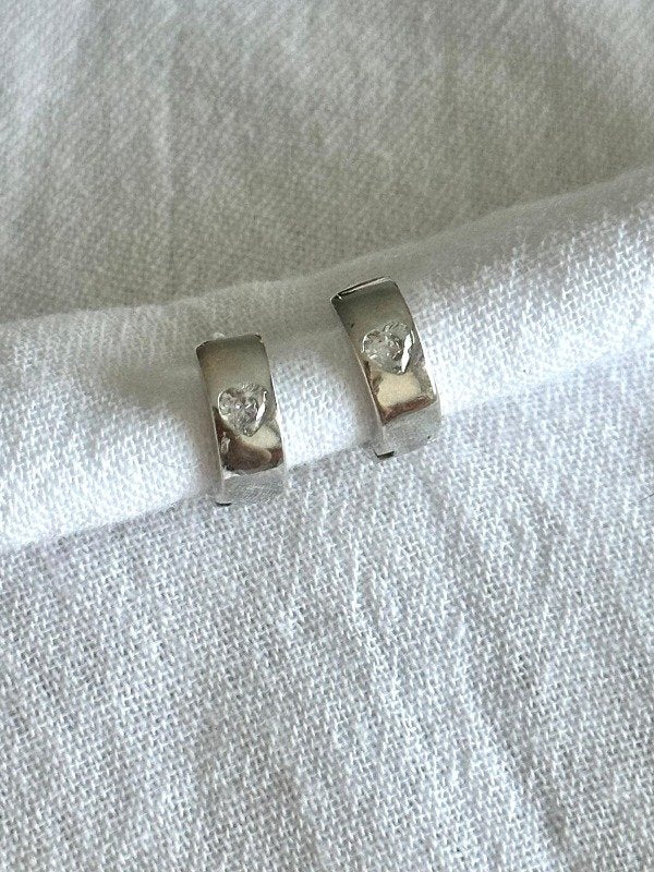 Aros Corazón con Circonitas (PAR)