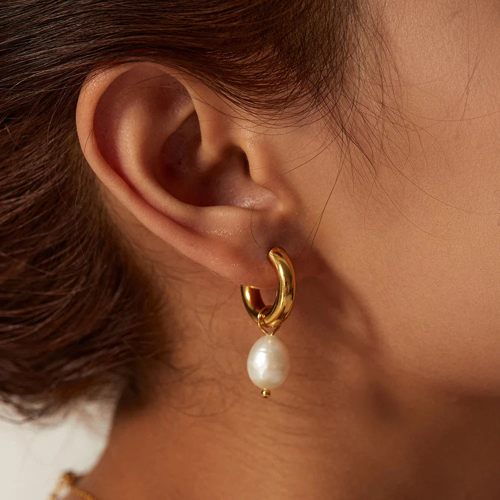 Pendientes Perla Dourée | Perla de agua dulce